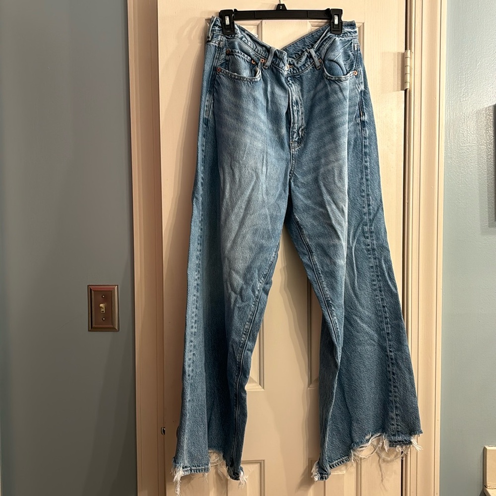 AE American Eagle super high rise baggy wide leg